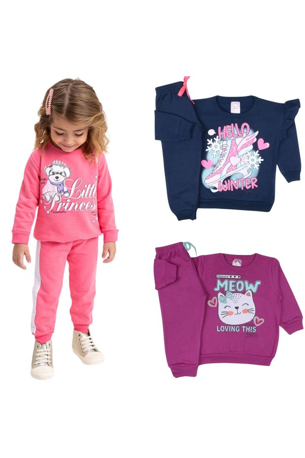 Outono Inverno Roupas Infantil Inverno Feminina Conjunto Infantil